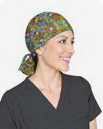 Bright Wildflower Meadow Scrub Cap