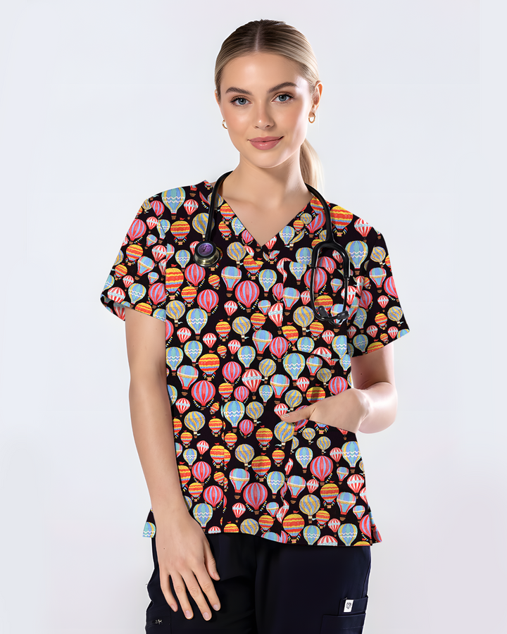 Ocean Wonders Medical Women Scrub Top