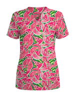 Sweet Summer Watermelon Women Scrub Top