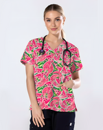 Sweet Summer Watermelon Women Scrub Top