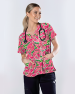 Sweet Summer Watermelon Women Scrub Top