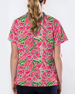 Sweet Summer Watermelon Women Scrub Top