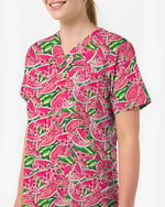 Sweet Summer Watermelon Women Scrub Top