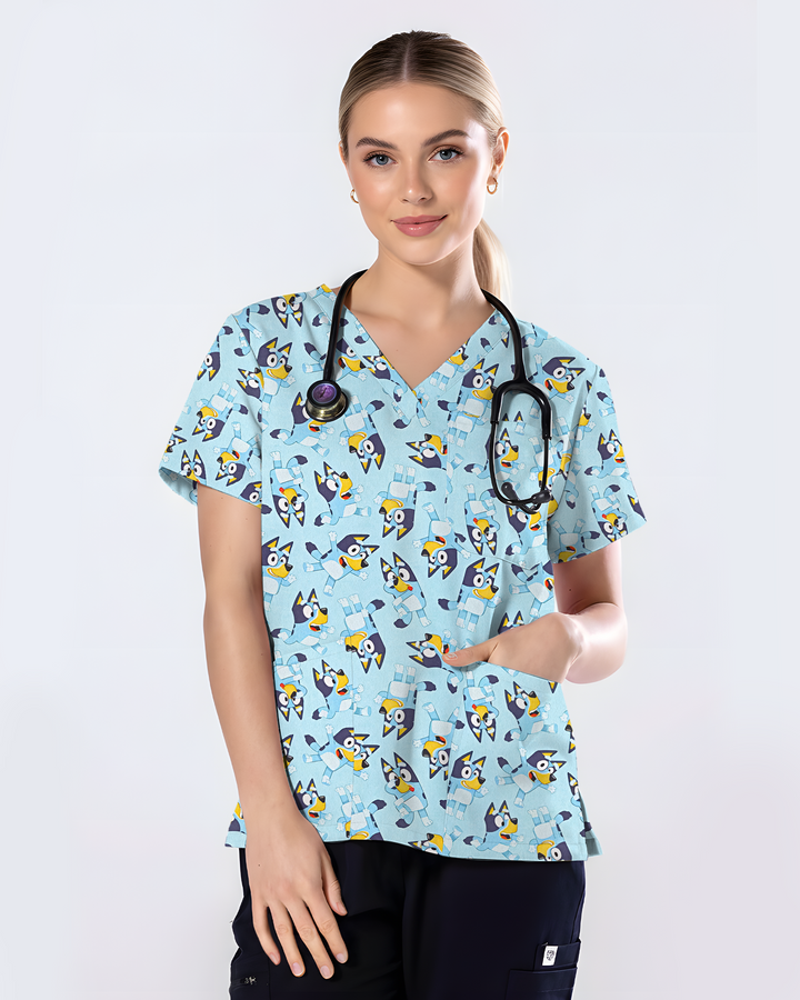 Bluey Smiles Healthcare Scrub Top