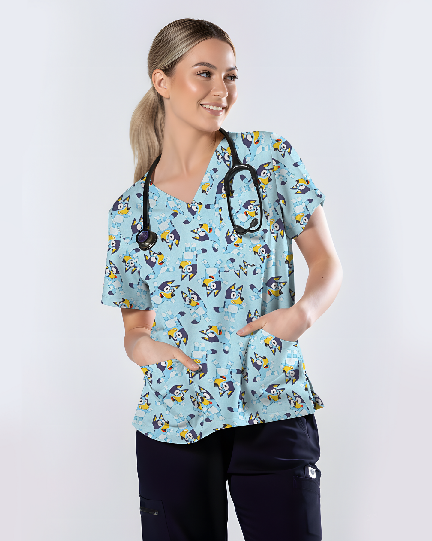 Bluey Smiles Healthcare Scrub Top