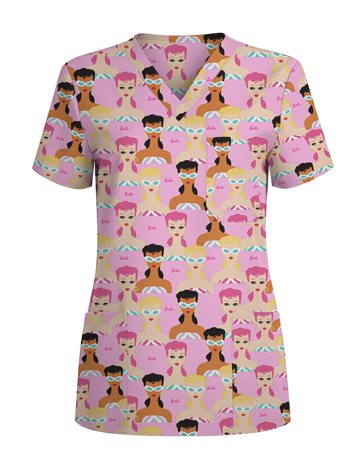 Pink Glam Fashion Medical scrub top