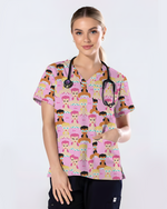 Pink Glam Fashion Medical scrub top