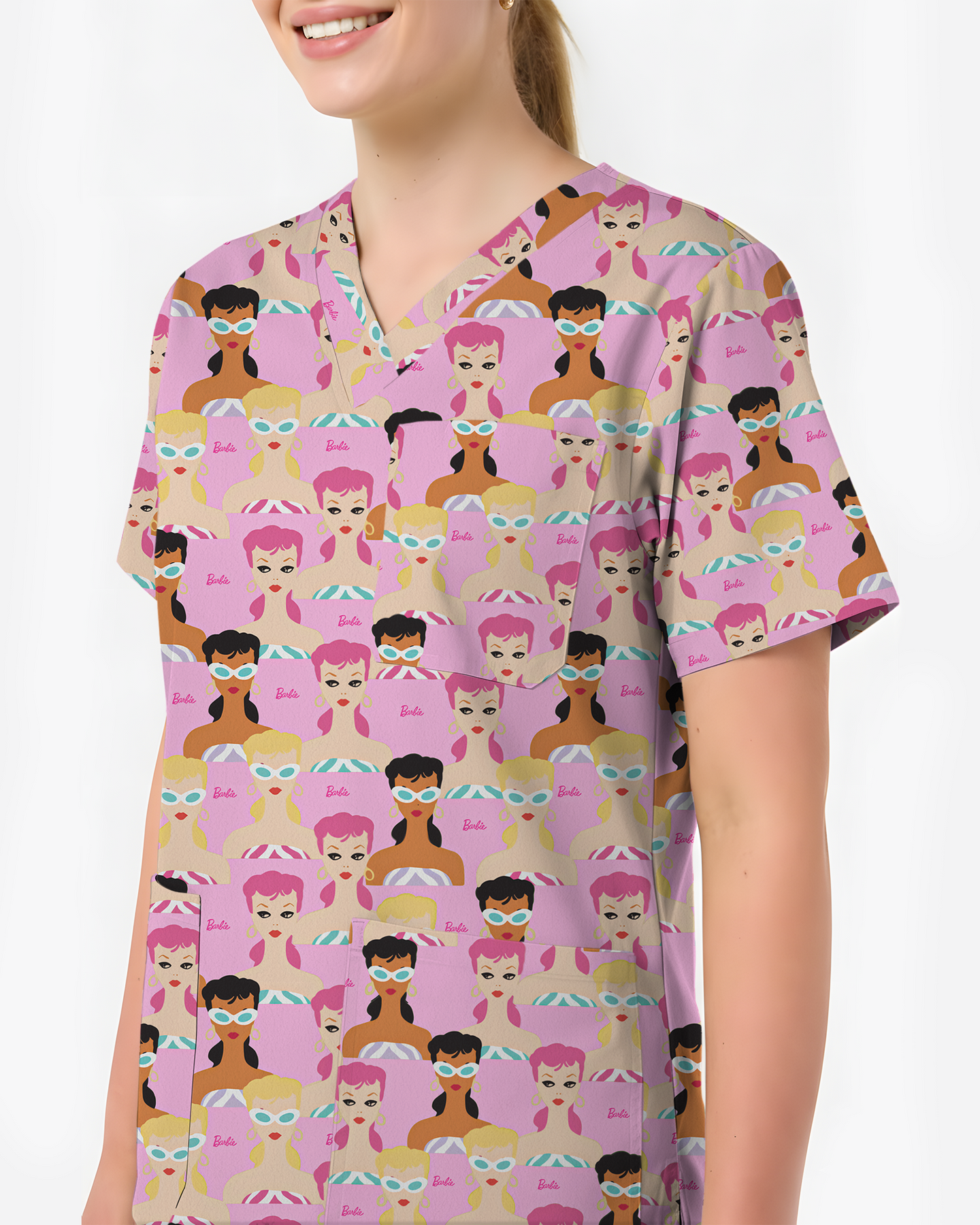 Pink Glam Fashion Medical scrub top