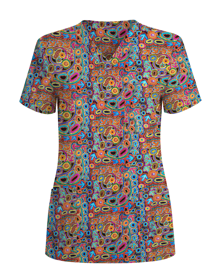 Colorburst Paisley Nursing scrub top