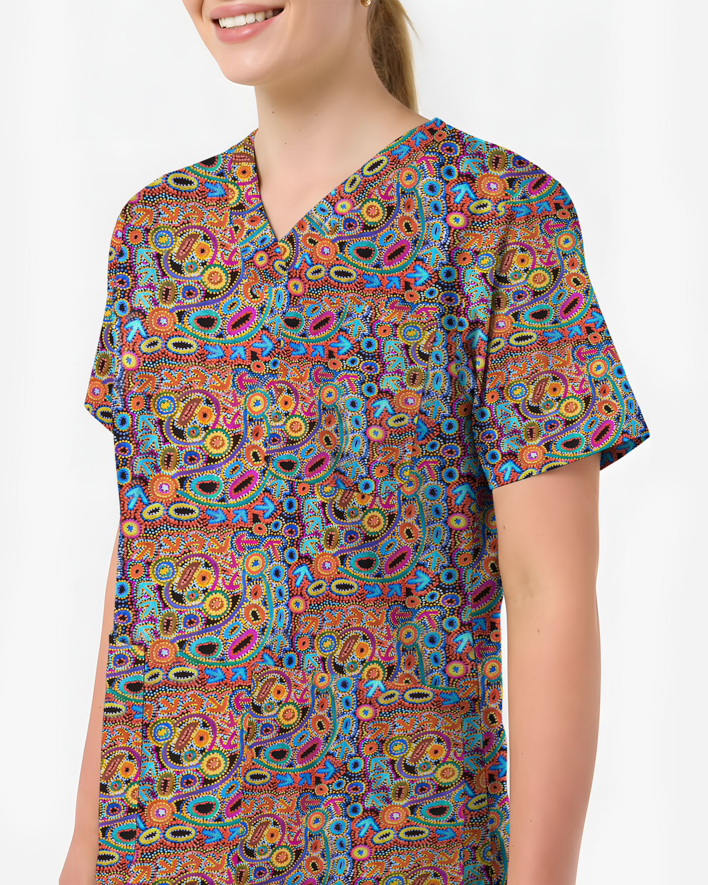 Colorburst Paisley Nursing scrub top