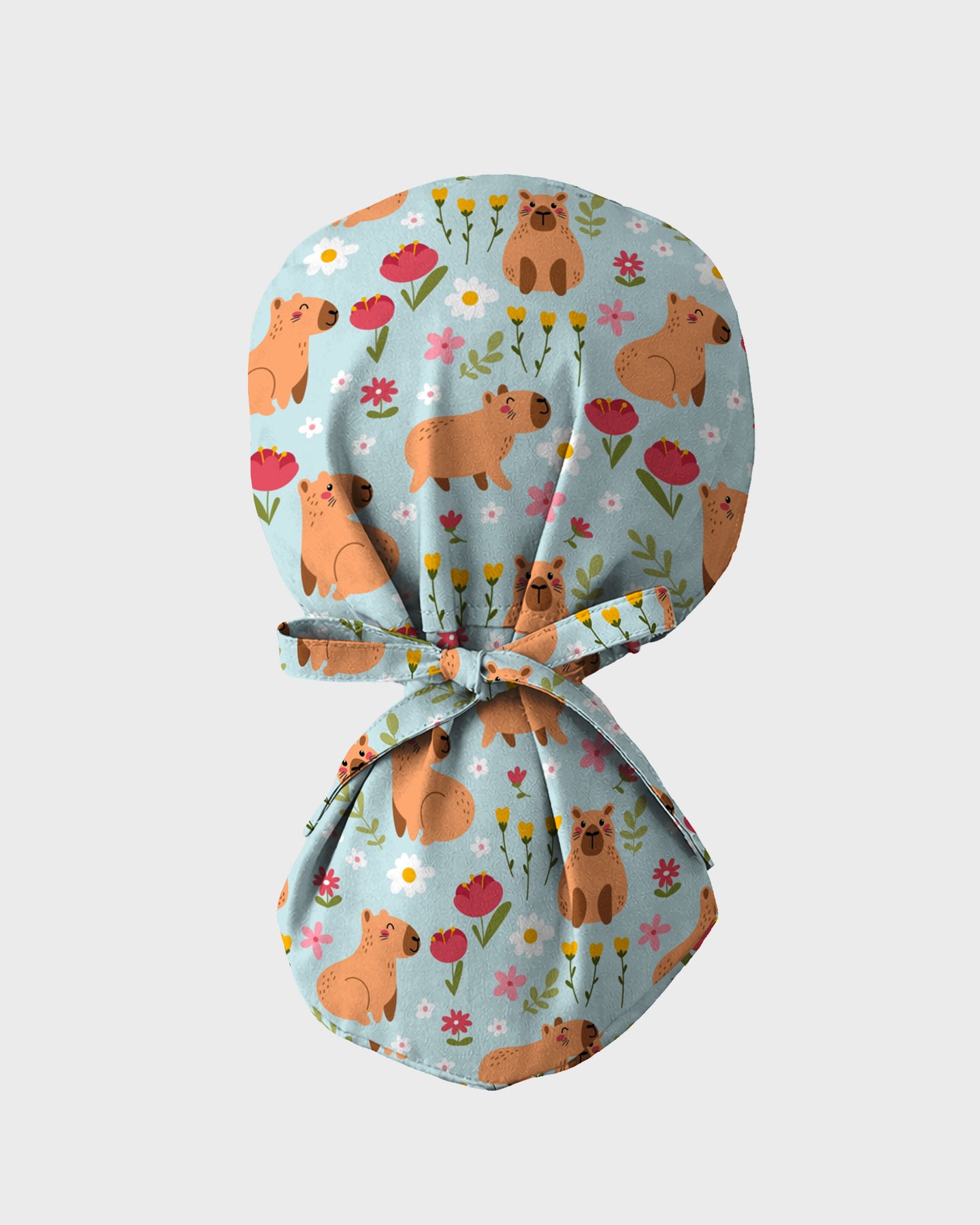 Cute Capybara Blossom Scrub Cap