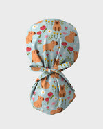 Cute Capybara Blossom Scrub Cap