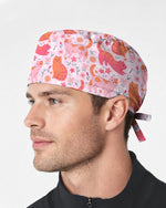 Pink Cat Pattern Scrub Cap