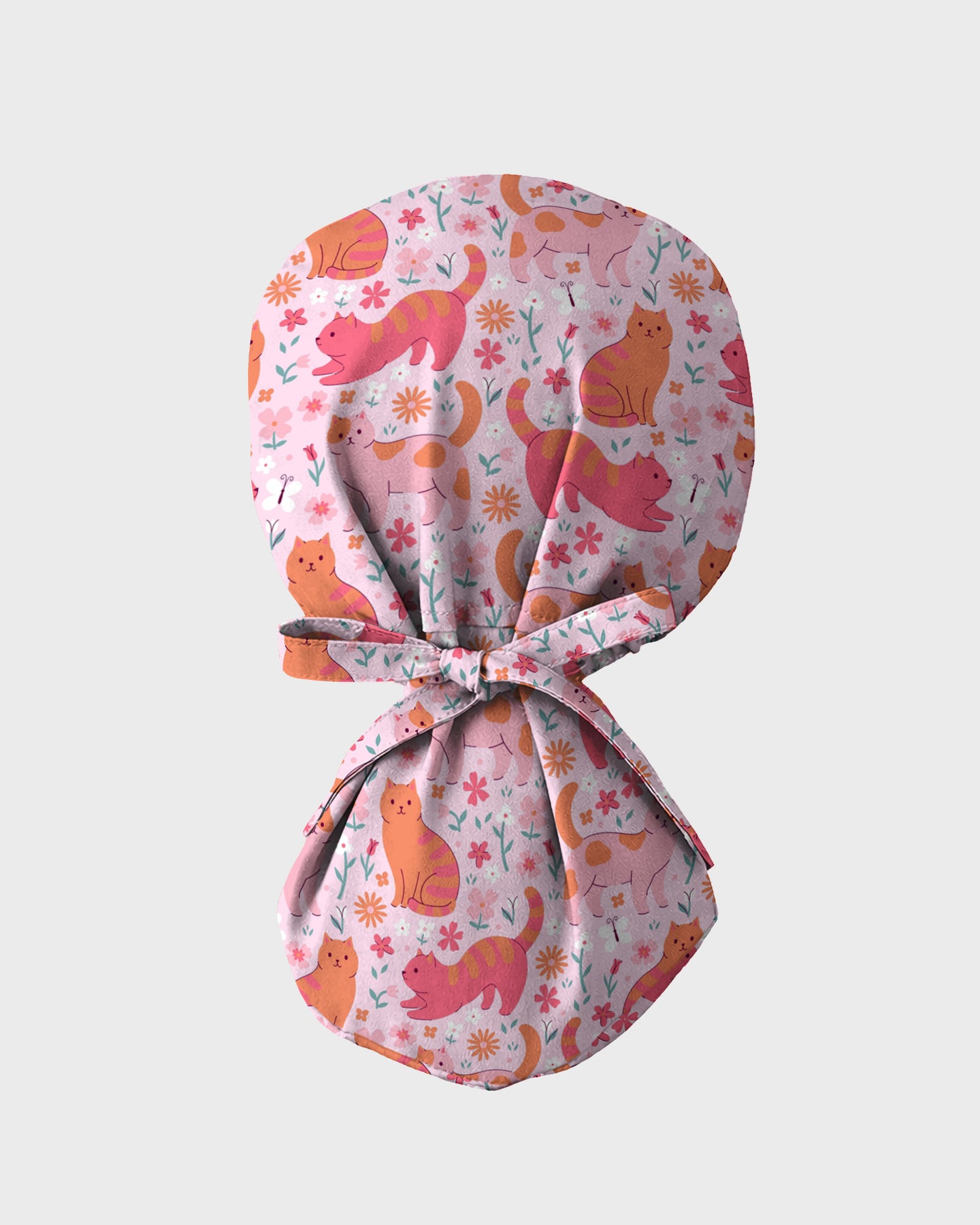 Pink Cat Pattern Scrub Cap