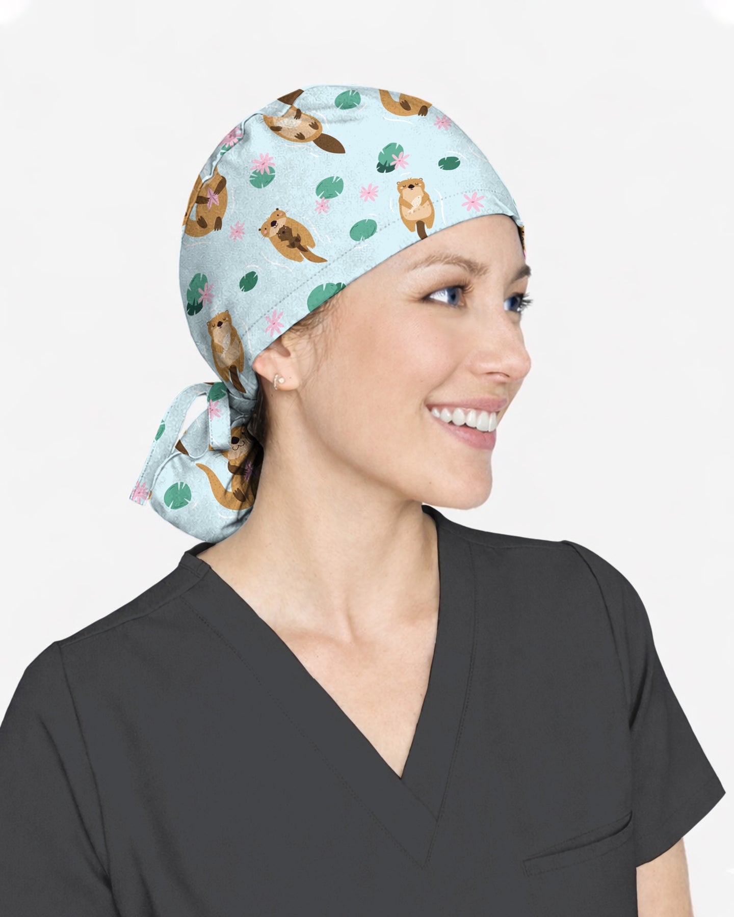 Happy Otter Scrub Cap