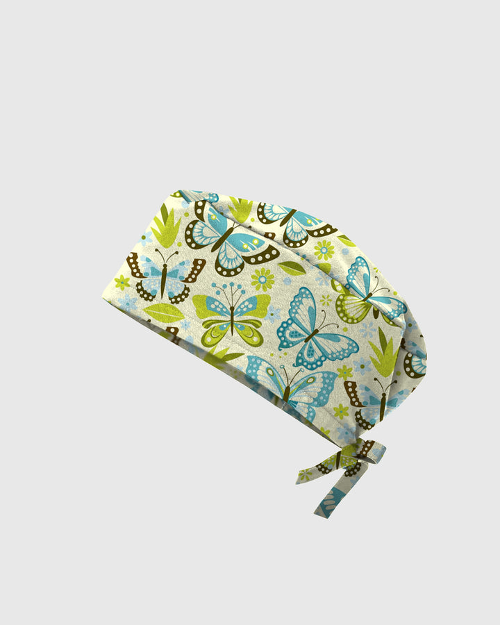 Blue Butterfly Scrub Cap
