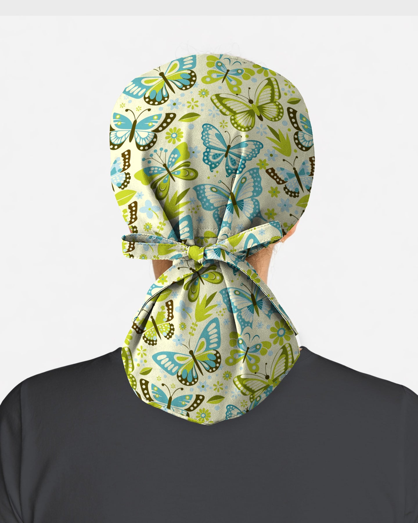 Blue Butterfly Scrub Cap