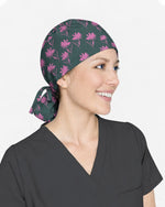 Pink Meadow Flowers Scrub Cap