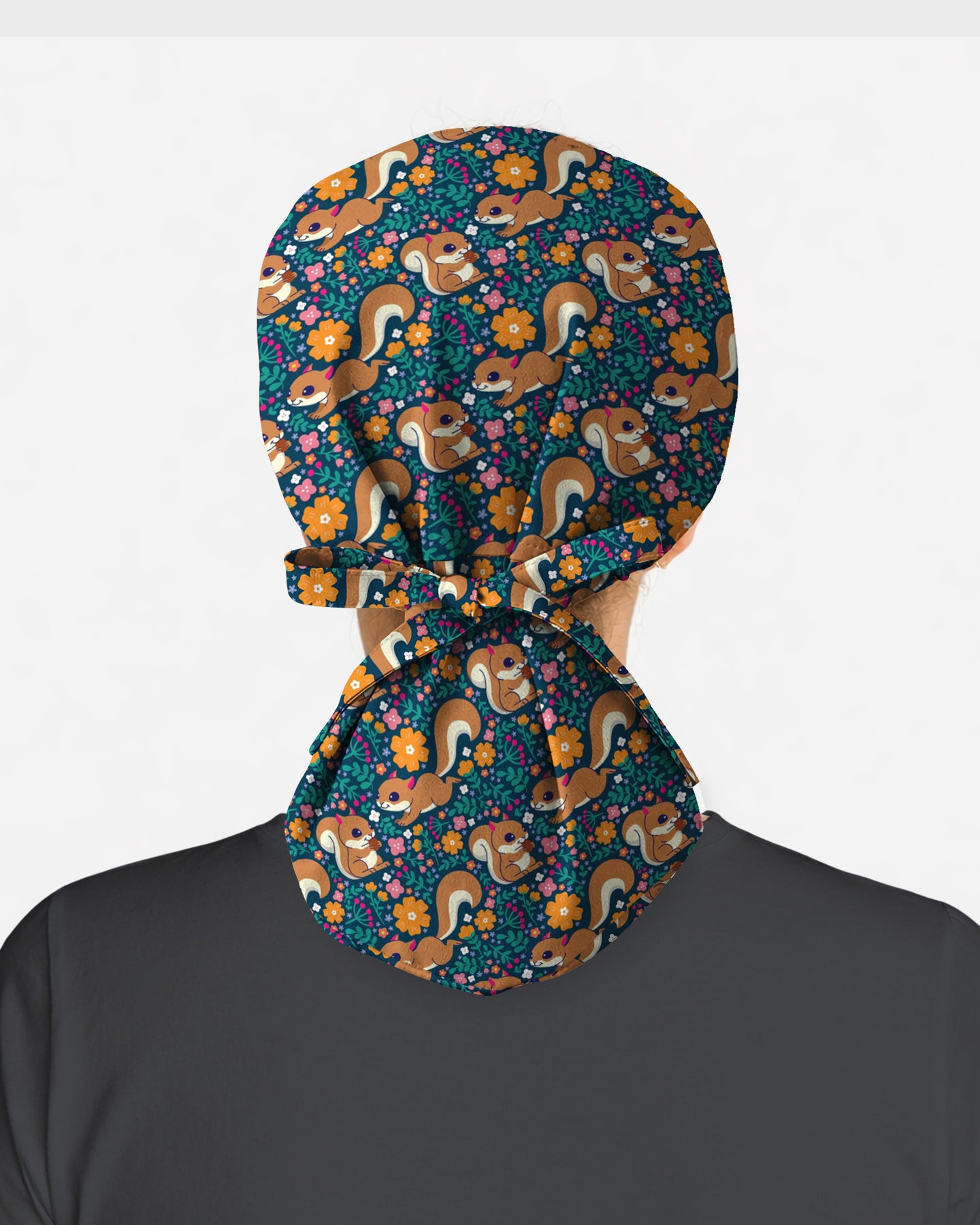 Cute Squirrel Meadow Scrub Cap