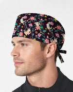 Kitty Flower Garden Scrub Cap