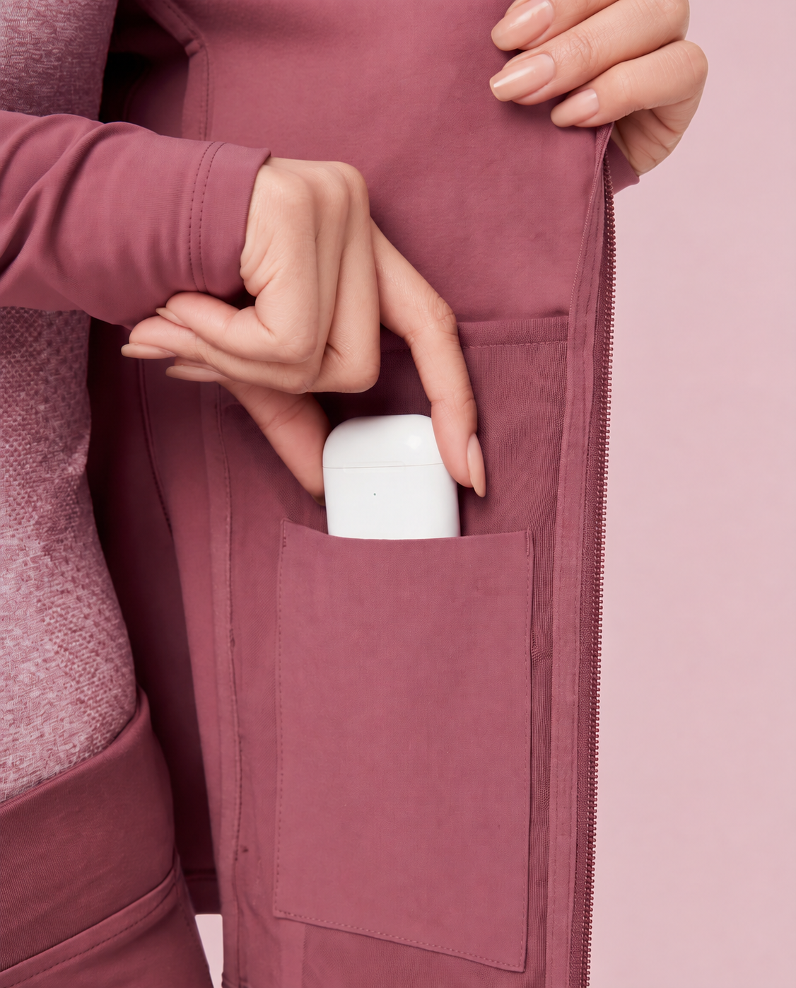 Athletic Knit Scrub Jacket Mauve