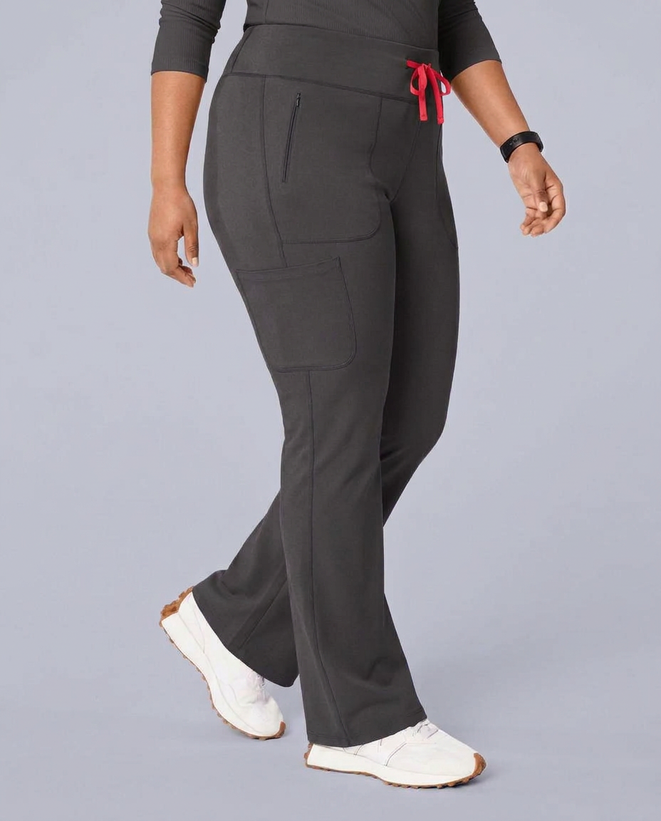 Curved High-Rise Flare Scrub Legging Pewter