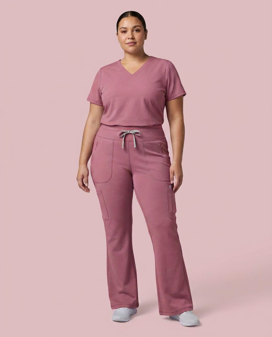 Curved High-Rise Flare Scrub Legging Mauve