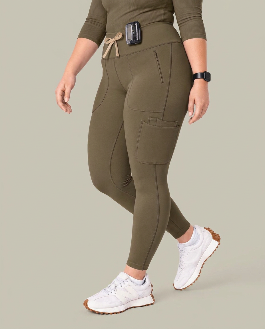 Curved High-Rise Scrub Legging Olive