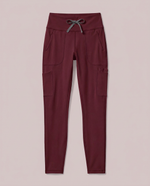 Curved High-Rise Scrub Legging Burgundy