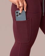 Curved High-Rise Scrub Legging Burgundy