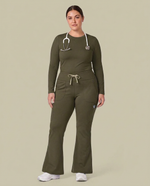 Curved High-Rise Flare Scrub Legging Olive