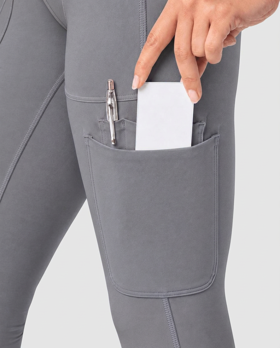 Curved High-Rise Scrub Legging Heather Gray