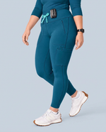 Curved High-Rise Scrub Legging Caribbean Blue