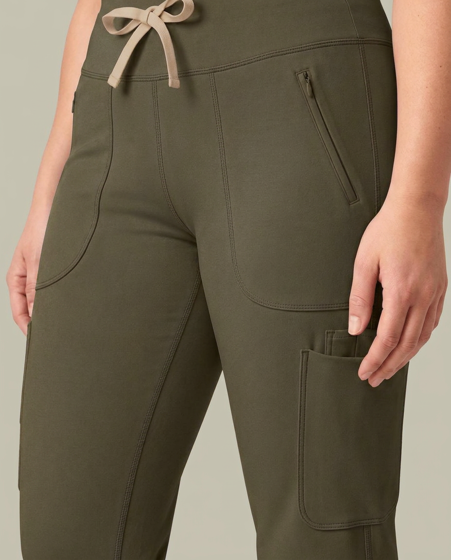 Curved High-Rise Scrub Legging Olive
