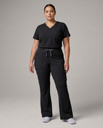 Curved High-Rise Flare Scrub Legging Black