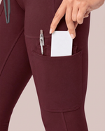Curved High-Rise Scrub Legging Burgundy