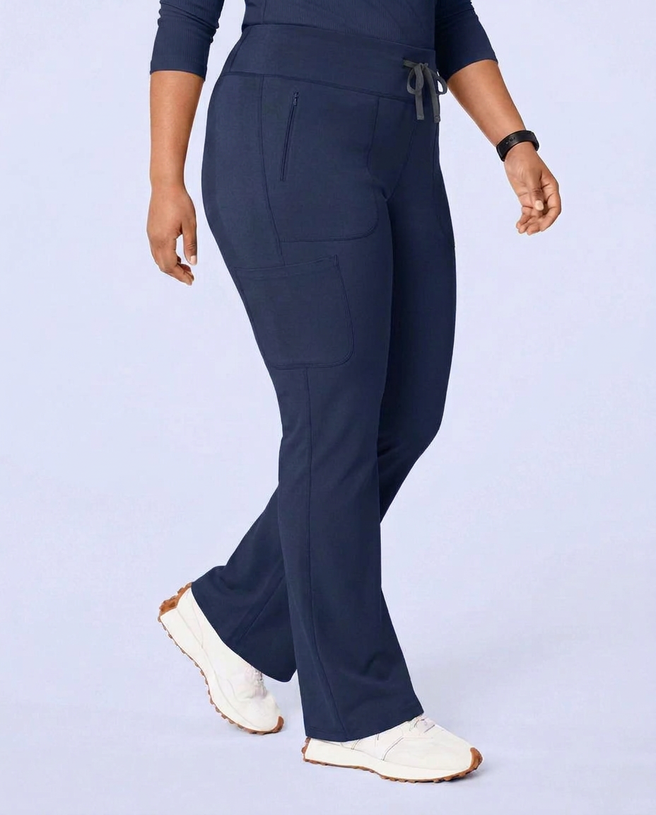 Curved High-Rise Flare Scrub Legging Navy