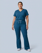 Curved High-Rise Flare Scrub Legging Caribbean Blue