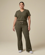 Curved High-Rise Flare Scrub Legging Olive