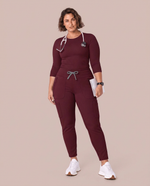 Curved High-Rise Scrub Legging Burgundy