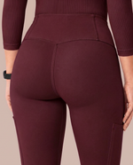Curved High-Rise Scrub Legging Burgundy