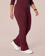 Curved High-Rise Flare Scrub Legging Burgundy