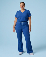 Curved High-Rise Flare Scrub Legging Royal Blue
