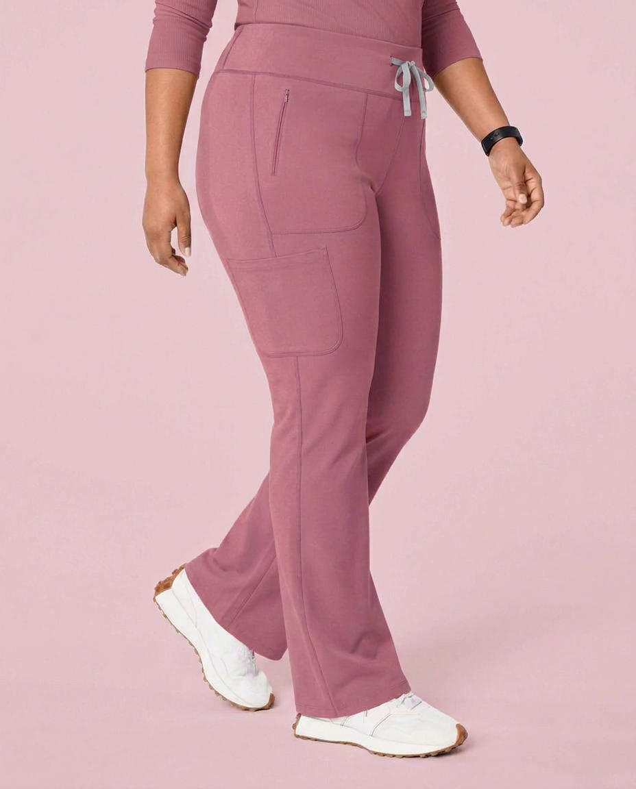 Curved High-Rise Flare Scrub Legging Mauve