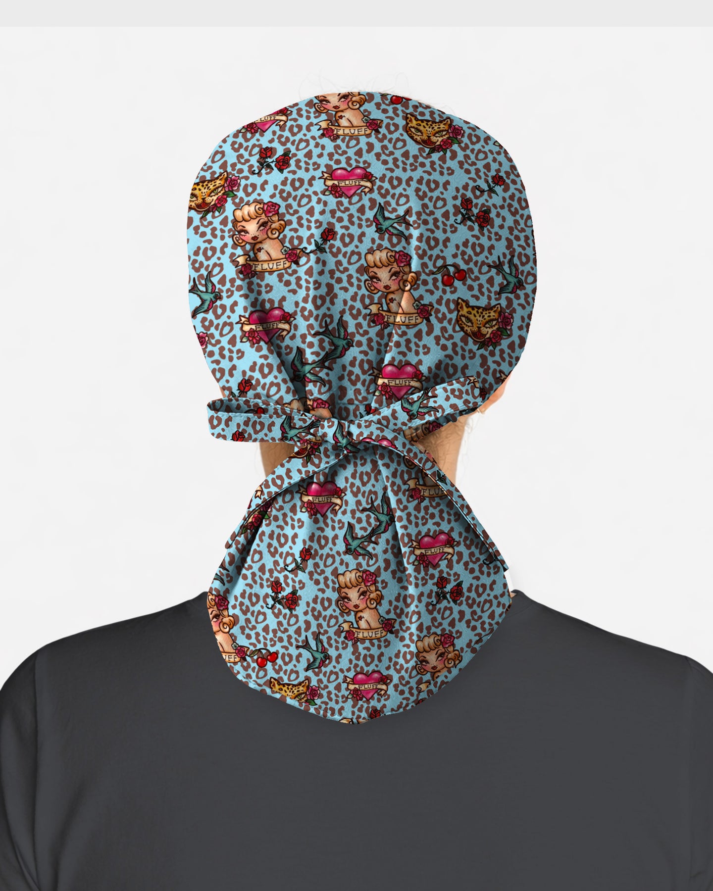 Vintage Tattoo Leopard Scrub Cap