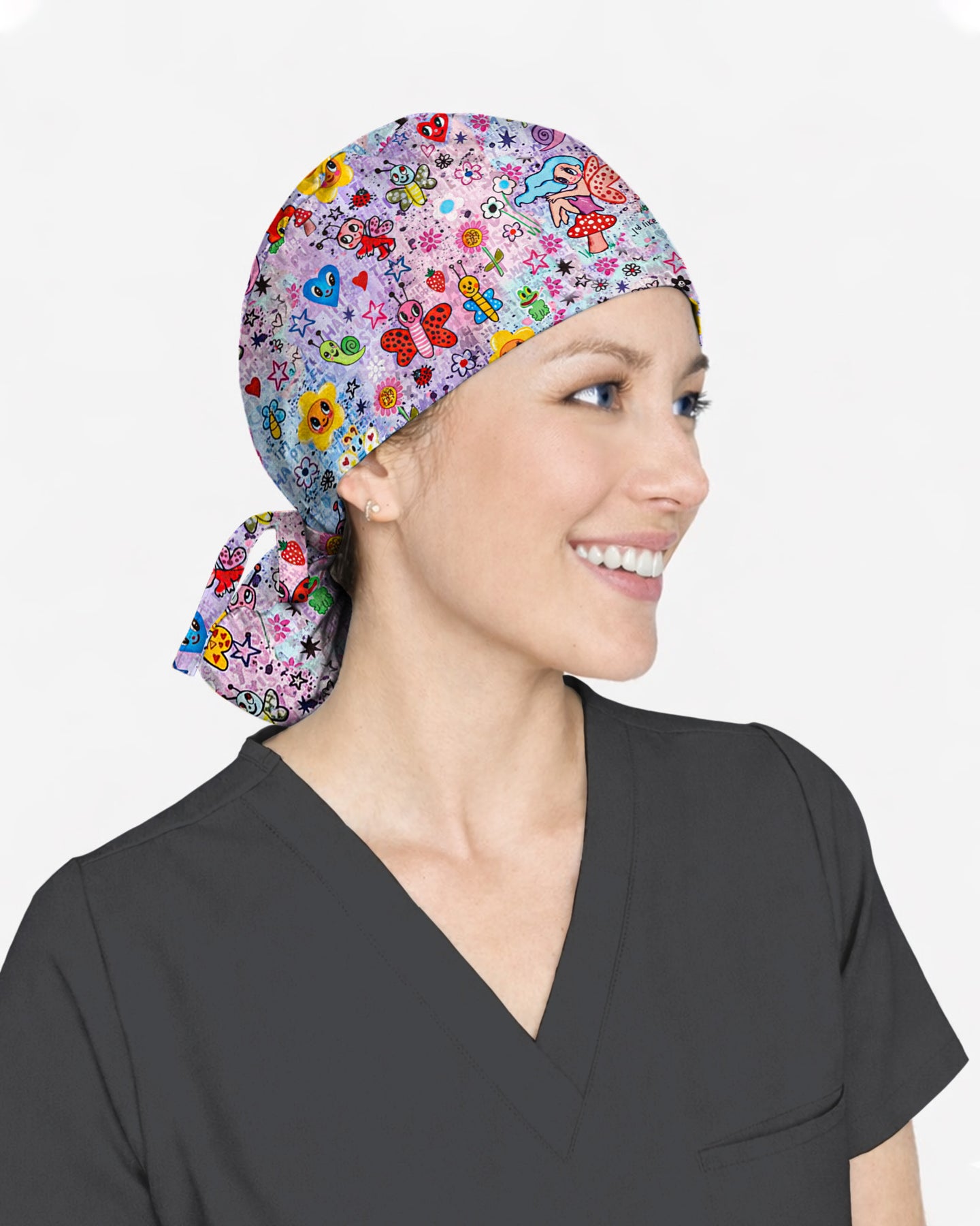 Joyful Doodle Garden Scrub Cap
