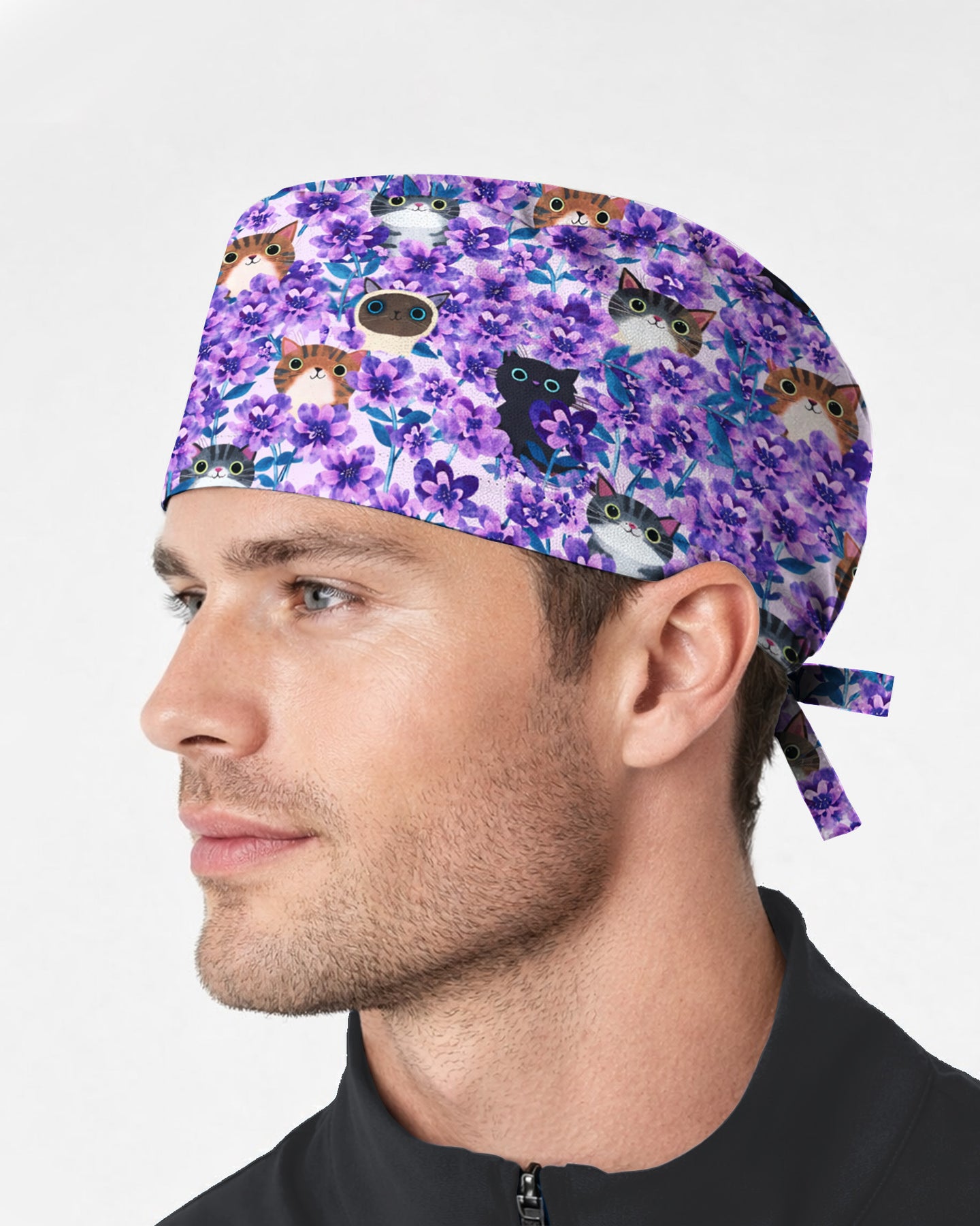 Enchanted Cat Garden Scrub Cap