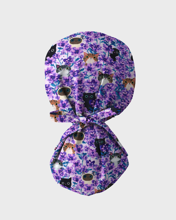 Enchanted Cat Garden Scrub Cap