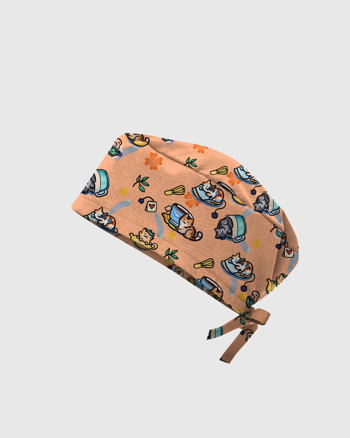 Purrfect Coffee Break Scrub Cap