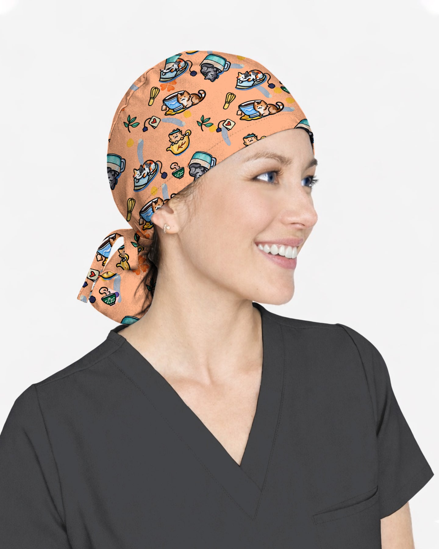 Purrfect Coffee Break Scrub Cap